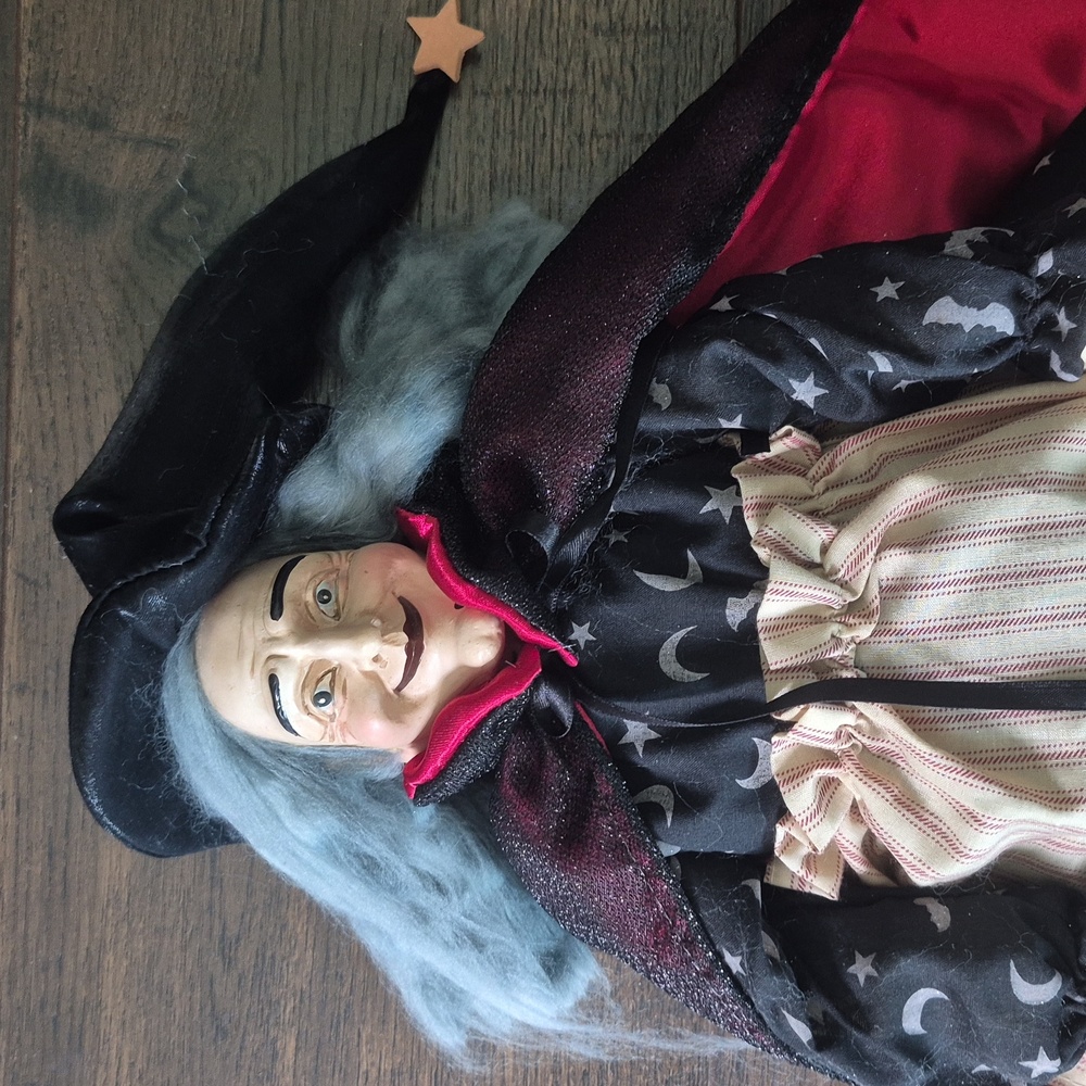 Witch Shelf Sitter Doll With Sparkly Cape - Picture 2 of 5